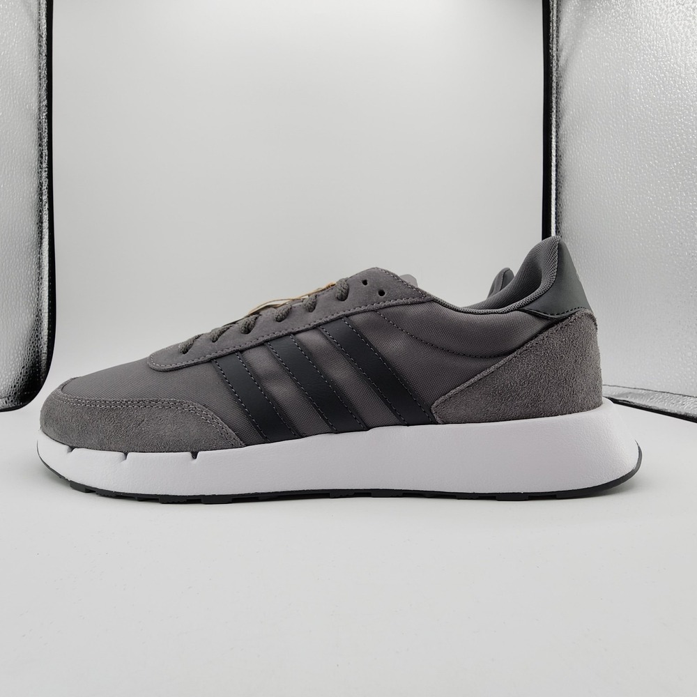 adidas Run 60s 2.0 Shoes Mens 12.5 Grey Four Carbon Running Sneaker GX1740 NEW - Picture 5 of 11